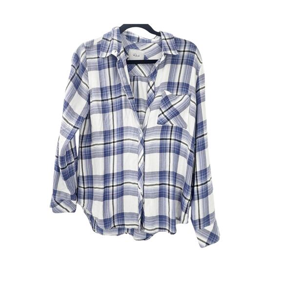RAILS Hunter Plaid Button-up Shirt In White Robin Navy Small NWOT - Picture 14 of 14